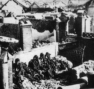 1939年2月，被日军烧毁的阜平西庄普佑寺
